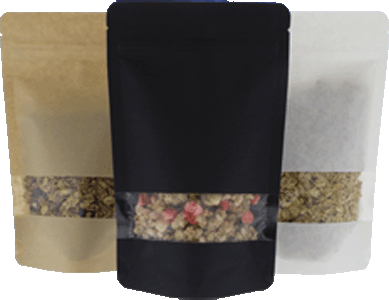 Kraft pouches with window