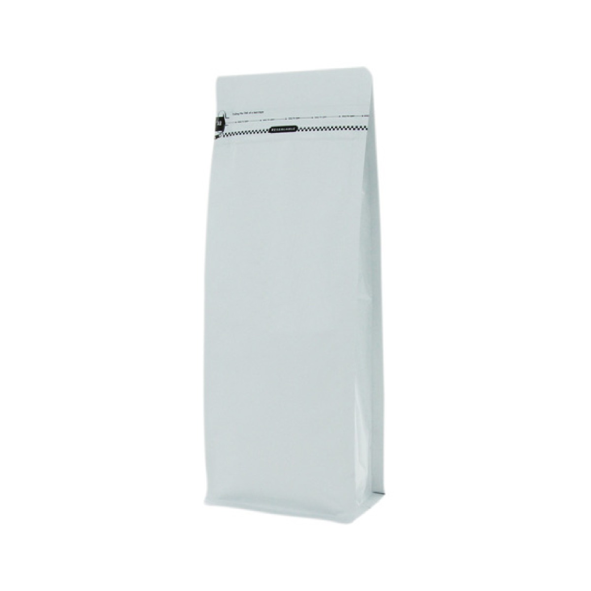 Flat bottom pouch with front zipper - matt white