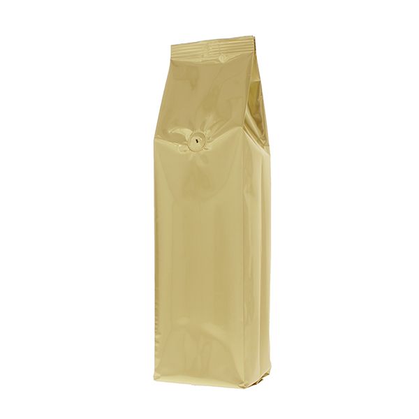 Side gusset coffee pouch - matt gold