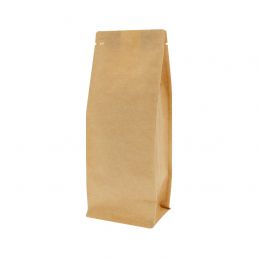 Flat bottom coffee pouch Kraft Look (100% recyclable)