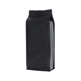 Flat bottom pouch - matt black - 95x230+{35+35} mm (900ml)