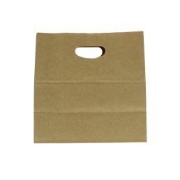 Paper bag kraft paper with die-cut handle - brown