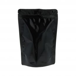 Stand-up pouch - shiny black - 190x265+{55+55} mm (1,3-1,4lt)