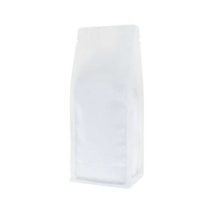 Flat bottom pouch- matt white (100% recyclable)