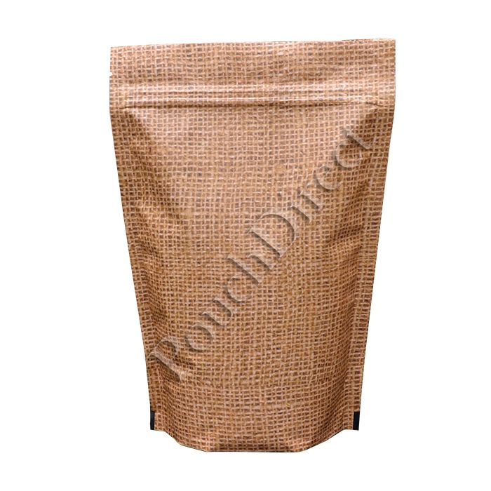 Standup pouch jute look