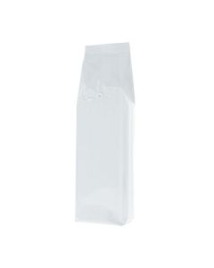 Side gusset coffee pouch - shiny white - 500 gr (85x360+{30+30} mm)