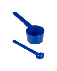 Measuring scoops with long handle - blue