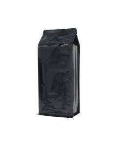 Flat bottom pouch - shiny black