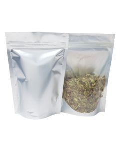 Stand-up pouch - clear / matt silver - 130x210+{40+40} mm (450-500ml)
