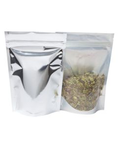 Stand-up pouch - clear / shiny silver - 160x230+{45+45} mm (700-900ml)