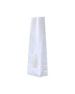Block bottom bag kraft paper with window - white