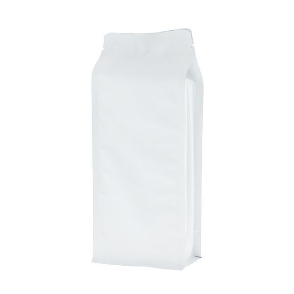 Flat bottom pouch - matt white - 95x230+{35+35} mm (900ml)