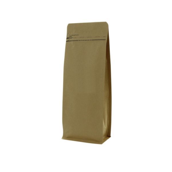 Flat bottom pouch kraft paper with front zipper - brown - 95x245+{35+35} mm (700-800ml)