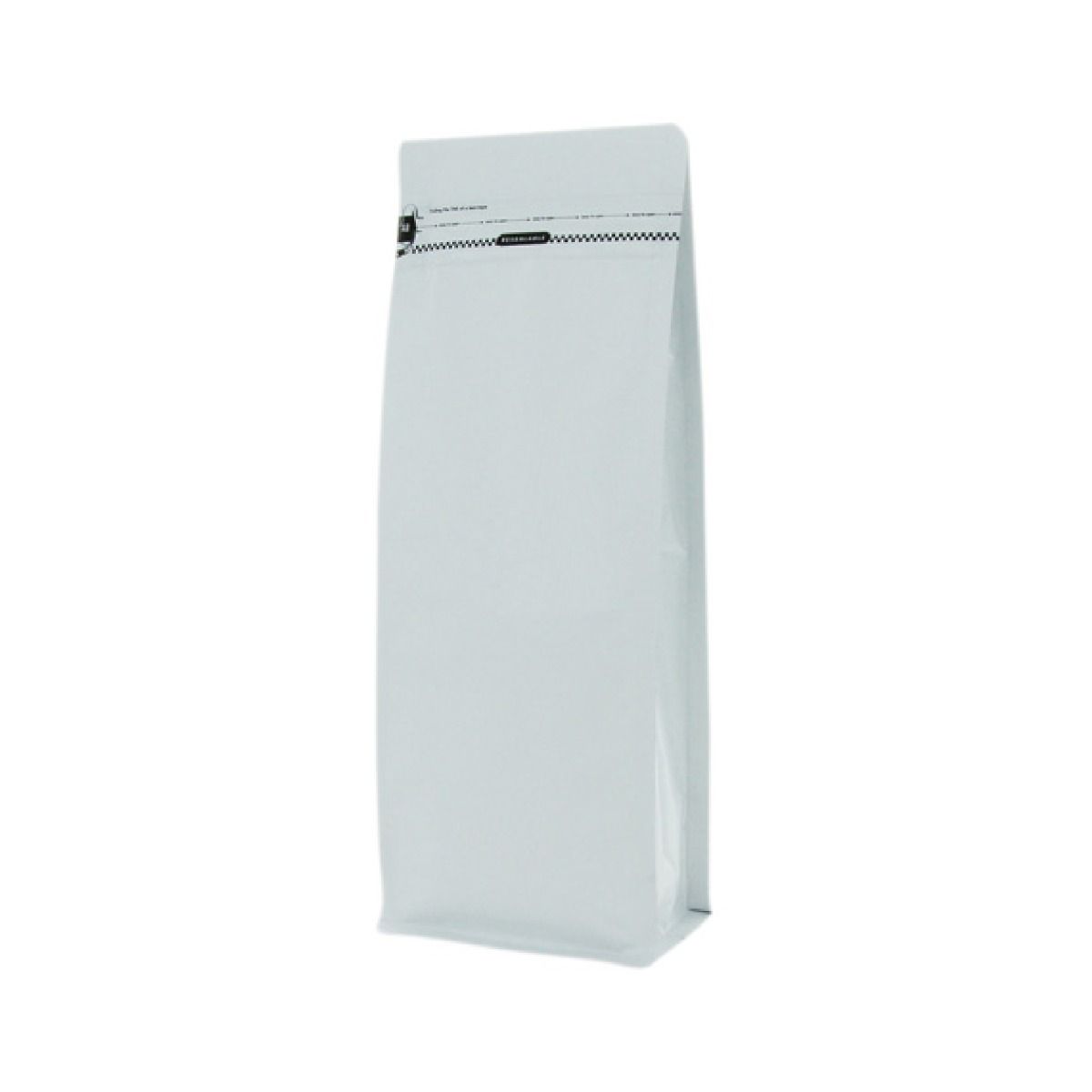 Flat bottom pouch with front zipper - matt white