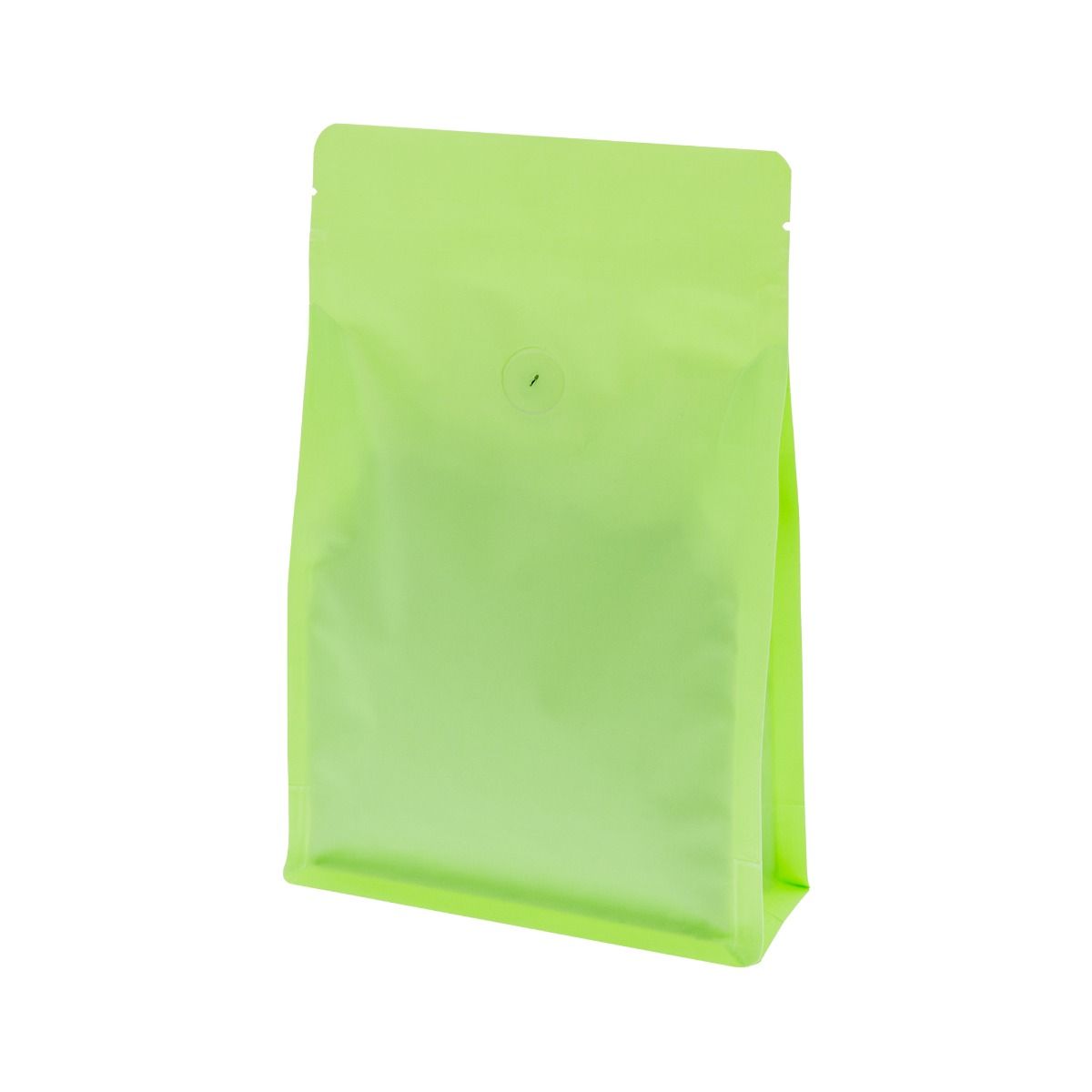 Flat bottom coffee pouch with zipper - matt green (100% recyclable)