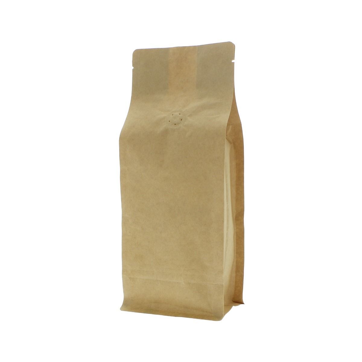 Flat Bottom coffee pouch kraft paper compostable - brown