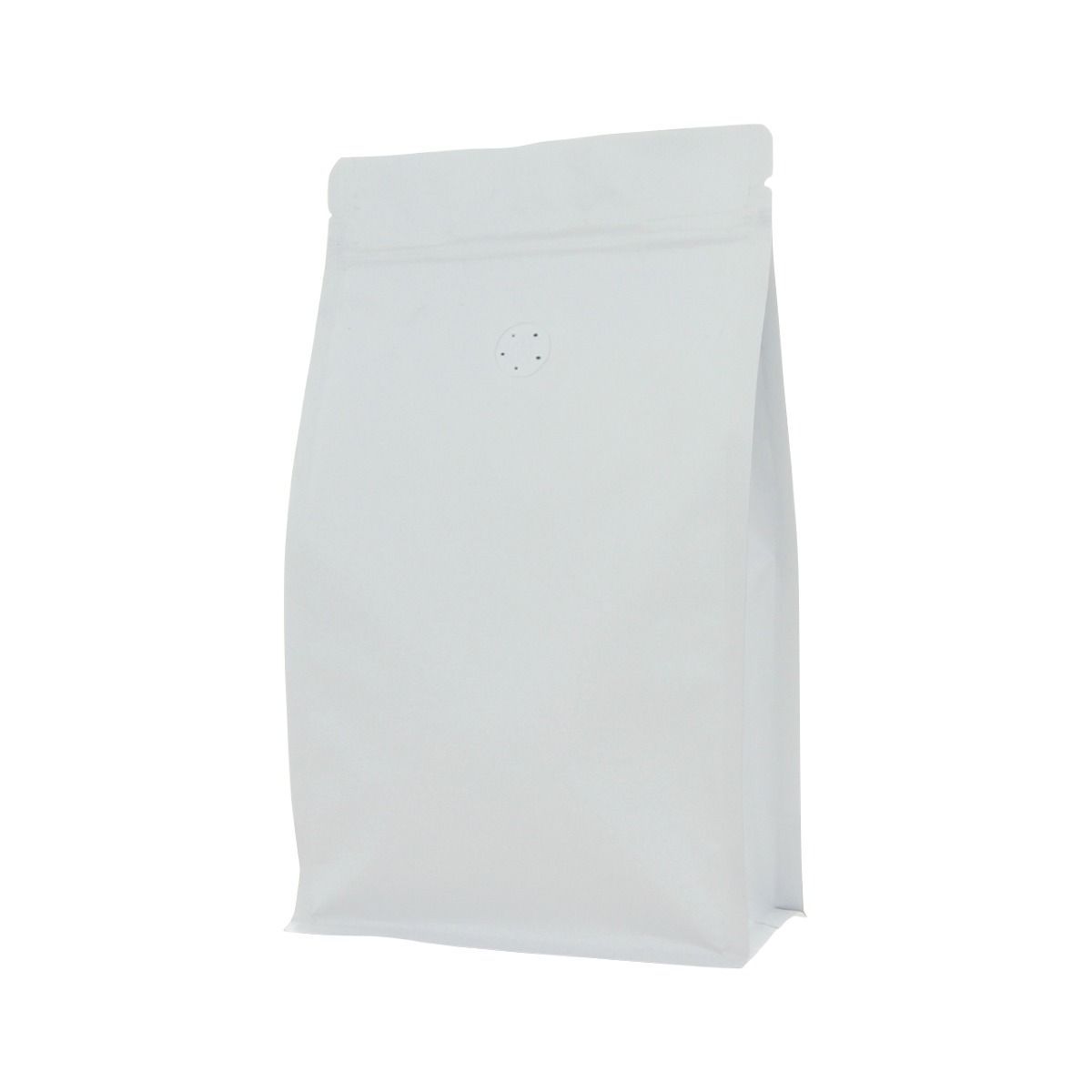 Flat bottom coffee pouch with zipper - matt white