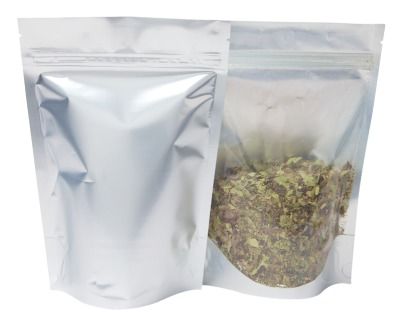 Stand-up pouch - clear / matt silver - 130x210+{40+40} mm (450-500ml)