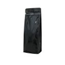 Flat bottom pouch with front zipper - shiny black - 140x360+{47,5+47,5} mm (2,8-3,3 ltr)