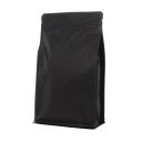Flat bottom coffee pouch with zipper - matt black - 500 gr (150x255+{40+40} mm)