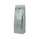 Flat bottom pouch with front zipper - matt silver - 110x300+{40+40} mm (1,25-1,4 ltrl)