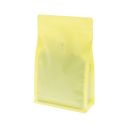 Flat bottom coffee pouch with zipper - matt yellow (100% recyclable)