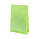 Flat bottom coffee pouch with zipper - matt green (100% recyclable)