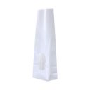 Block bottom bag kraft paper with window - white