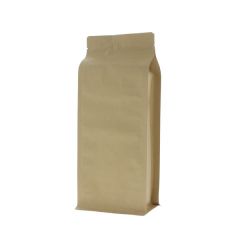 Flat bottom pouch kraft paper - brown - 140x350+{47,5+47,5} mm (2,8 lt)
