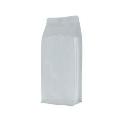 Flat bottom coffee pouch - shiny white - 500 gr (110x280+{40+40} mm)