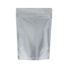 Coffee pouch - matt silver - 100 gr (120x200+{40+40} mm)