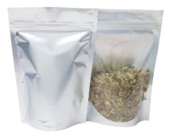 Stand-up pouch - clear / matt silver - 130x210+{40+40} mm (450-500ml)