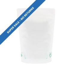 Stand-up pouch with Paper Feel Varnish - white - 130x210+{40+40} mm (450-500ml)