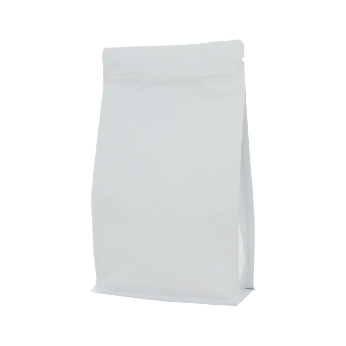 Flat bottom pouch with zipper - matt white